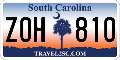 SC license plate ZOH810