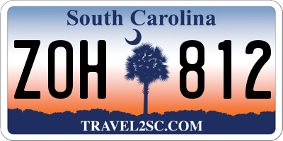 SC license plate ZOH812