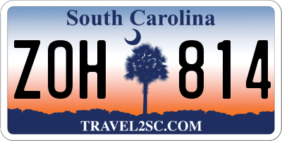 SC license plate ZOH814