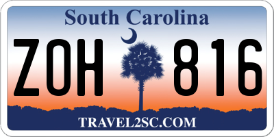 SC license plate ZOH816