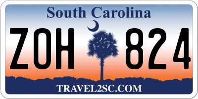 SC license plate ZOH824