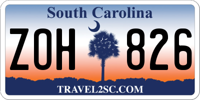 SC license plate ZOH826