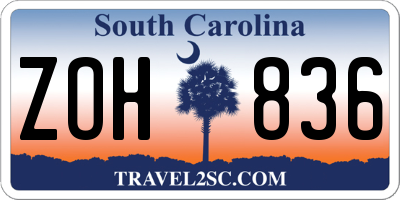 SC license plate ZOH836