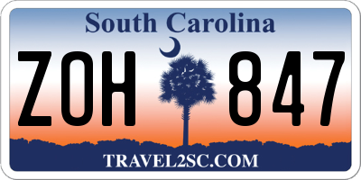 SC license plate ZOH847