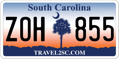 SC license plate ZOH855