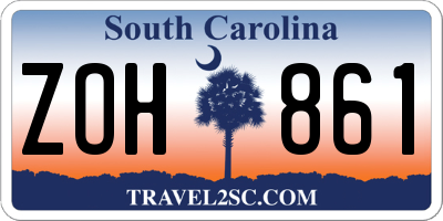 SC license plate ZOH861
