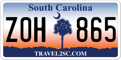 SC license plate ZOH865