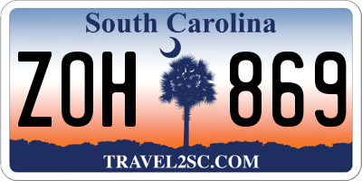 SC license plate ZOH869