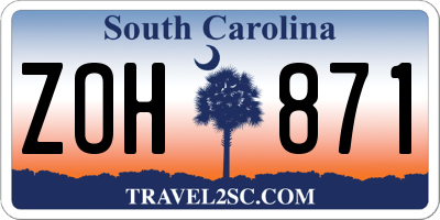 SC license plate ZOH871