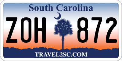 SC license plate ZOH872