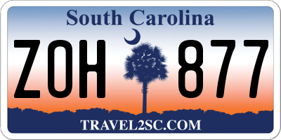 SC license plate ZOH877