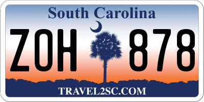 SC license plate ZOH878