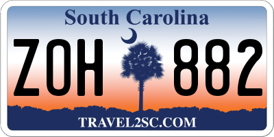 SC license plate ZOH882