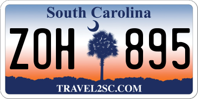 SC license plate ZOH895