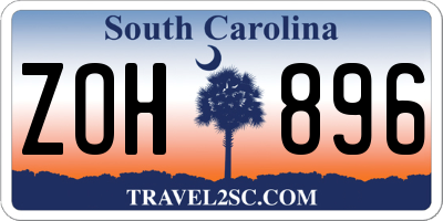 SC license plate ZOH896