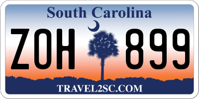 SC license plate ZOH899