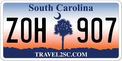SC license plate ZOH907