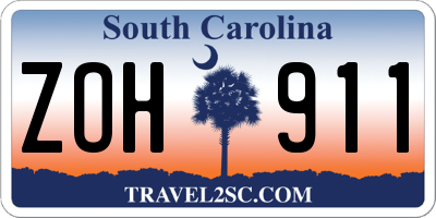 SC license plate ZOH911