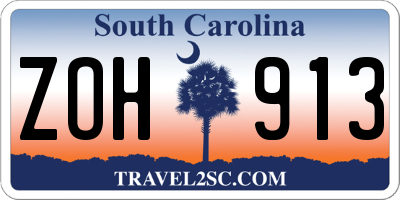 SC license plate ZOH913