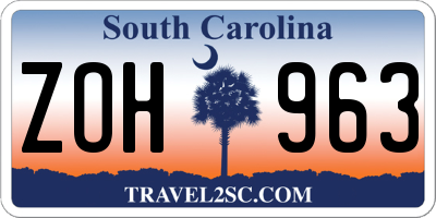 SC license plate ZOH963