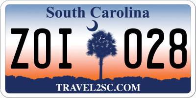 SC license plate ZOI028