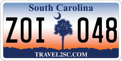 SC license plate ZOI048