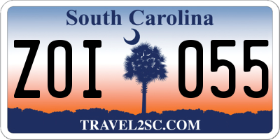 SC license plate ZOI055
