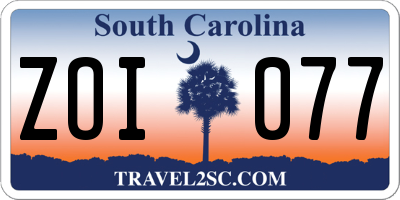 SC license plate ZOI077