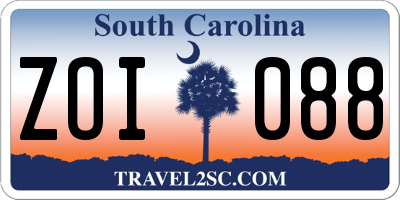 SC license plate ZOI088