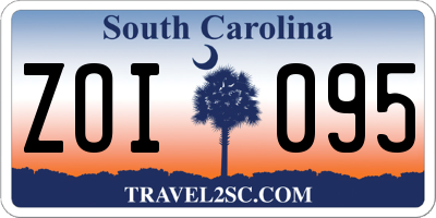 SC license plate ZOI095