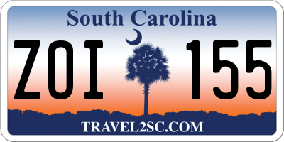 SC license plate ZOI155