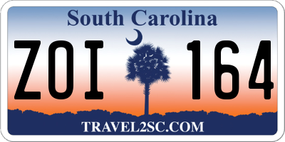 SC license plate ZOI164