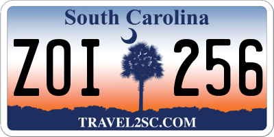 SC license plate ZOI256