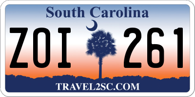 SC license plate ZOI261