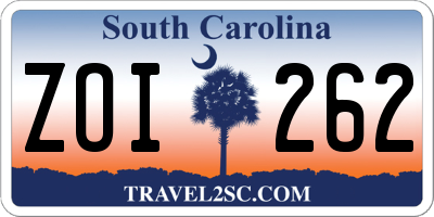 SC license plate ZOI262