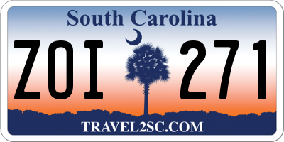 SC license plate ZOI271