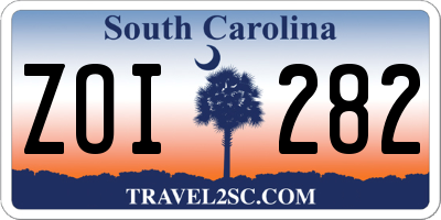 SC license plate ZOI282