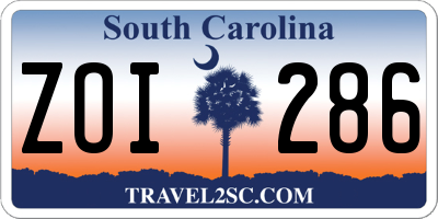 SC license plate ZOI286
