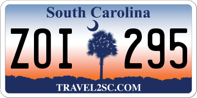 SC license plate ZOI295