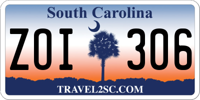 SC license plate ZOI306