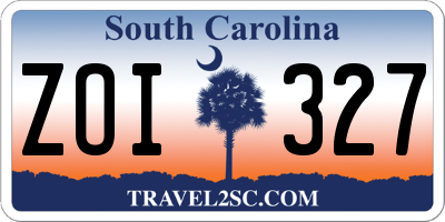 SC license plate ZOI327