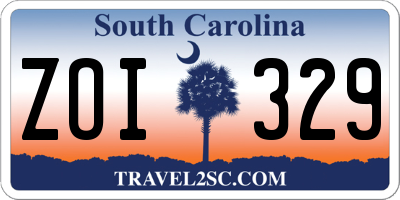 SC license plate ZOI329
