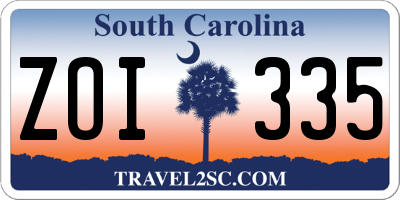 SC license plate ZOI335