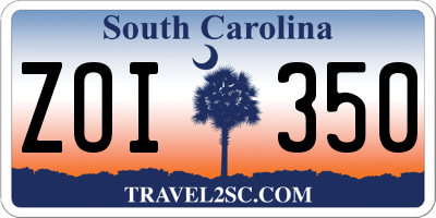 SC license plate ZOI350