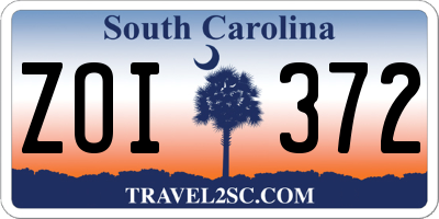 SC license plate ZOI372