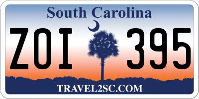 SC license plate ZOI395