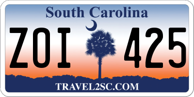 SC license plate ZOI425