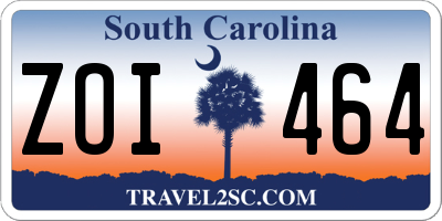 SC license plate ZOI464