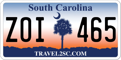 SC license plate ZOI465