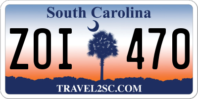 SC license plate ZOI470